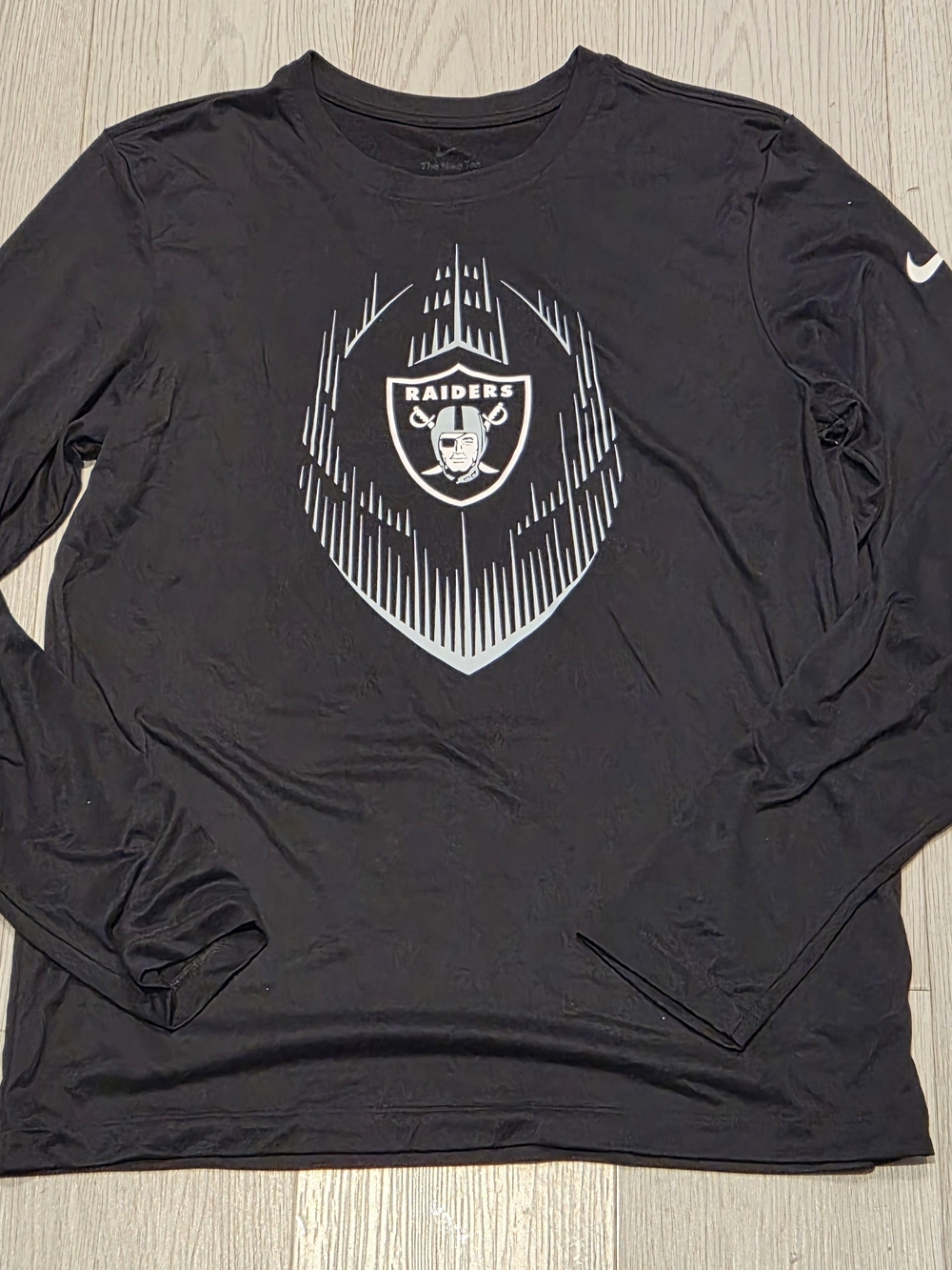Nike Black Long Sleeve Raiders Shield Graphic Tee
